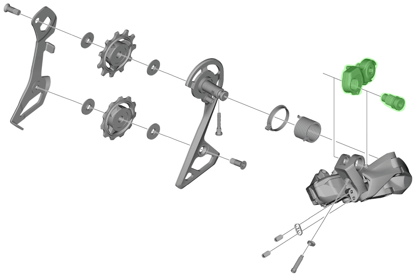Unità asse Shimano per staffa deragliatore posteriore rd-r8050