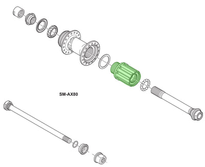 Cuerpo de rueda libre Shimano para fh-m640 m645 m648