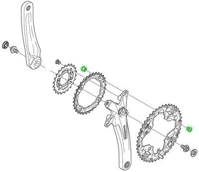 Shimano Bladebout set de hoja externa M8 x 8.5 FC-M430 390 Varios (4 piezas)