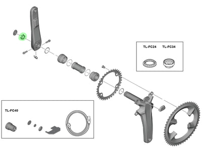 Anello di fissaggio pedivella Shimano per fc-r9200-p r9100-p r8100-p
