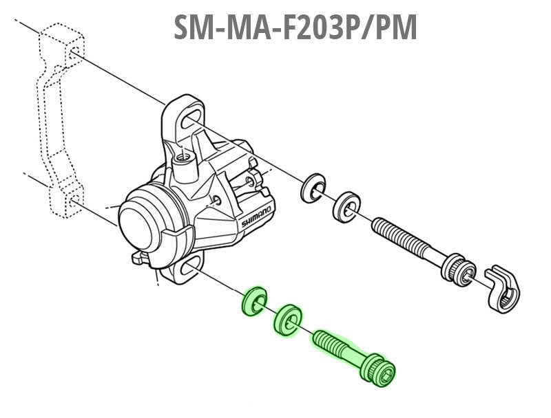 Tornillo de montaje de pinza de freno Shimano m6 x 34,4mm para sm-ma-f203p pm