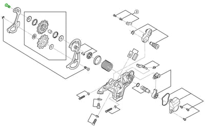 Perno de polea guía Shimano para rd-m820 m9000