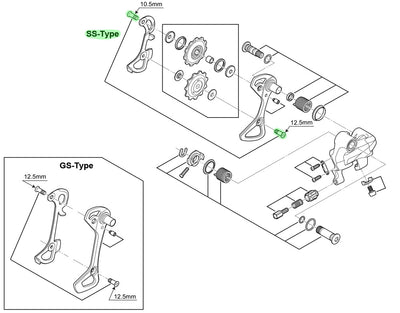 Bulloni della puleggia guida Shimano per rd-6700-ss