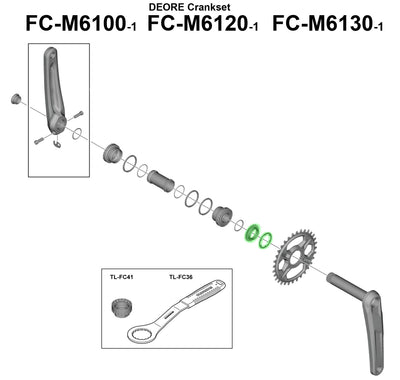 Anillo de bloqueo Shimano para fc-m6100-1