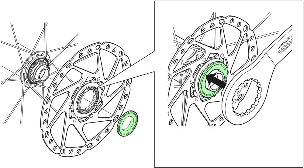 Ghiera di bloccaggio Shimano per perni passanti esterni da 15 20mm