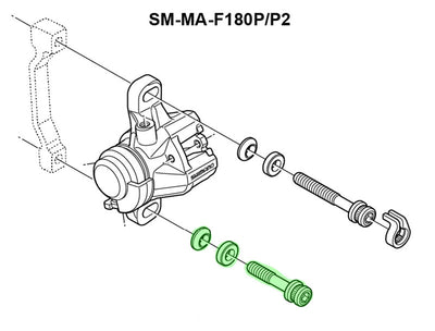 Bullone di montaggio pinza freno Shimano m6 x 32.1mm per sm-ma-f180p p2