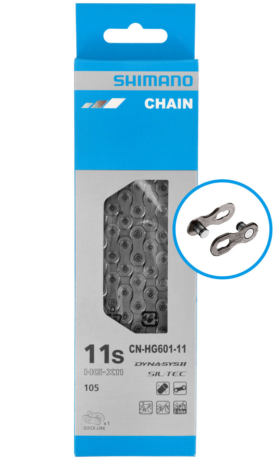 Shimano CN-HG601-11 Cadena de bicicletas de 11 velocidades