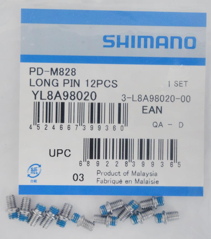 Pasadores de repuesto Shimano para pd-m828 m8040 largos (12 piezas)
