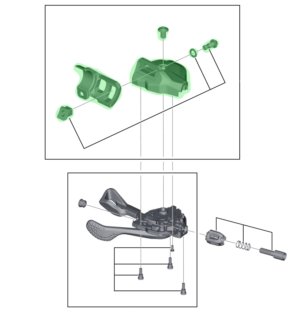 Tapa de carcasa Shimano completa para sl-m8000-i i-spec ii izquierda