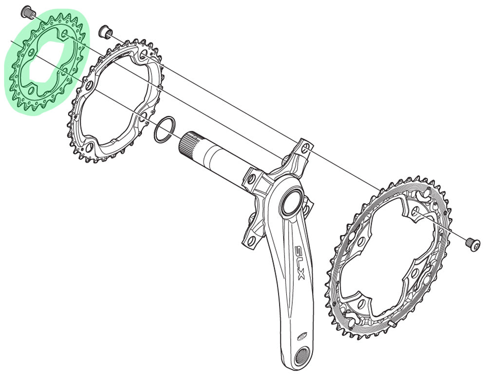 Shimano slx 10-speed chainring for fc-m660 fc-m670 24t