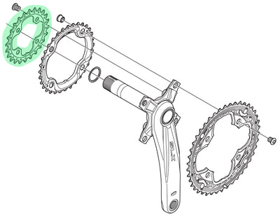 Shimano Chain Top Deore LX 10V FC-T761 Y1LU24000 SW. 24T