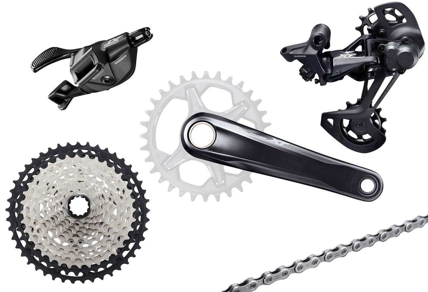 Shimano xt m8100 1x12-speed group i-spec ev 175mm 10-45