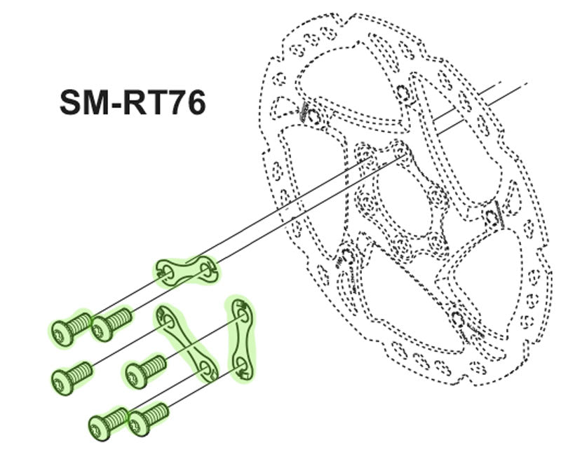 Conjunto de pernos de disco de freno Shimano RT76 5x12 Torx Y8J298030