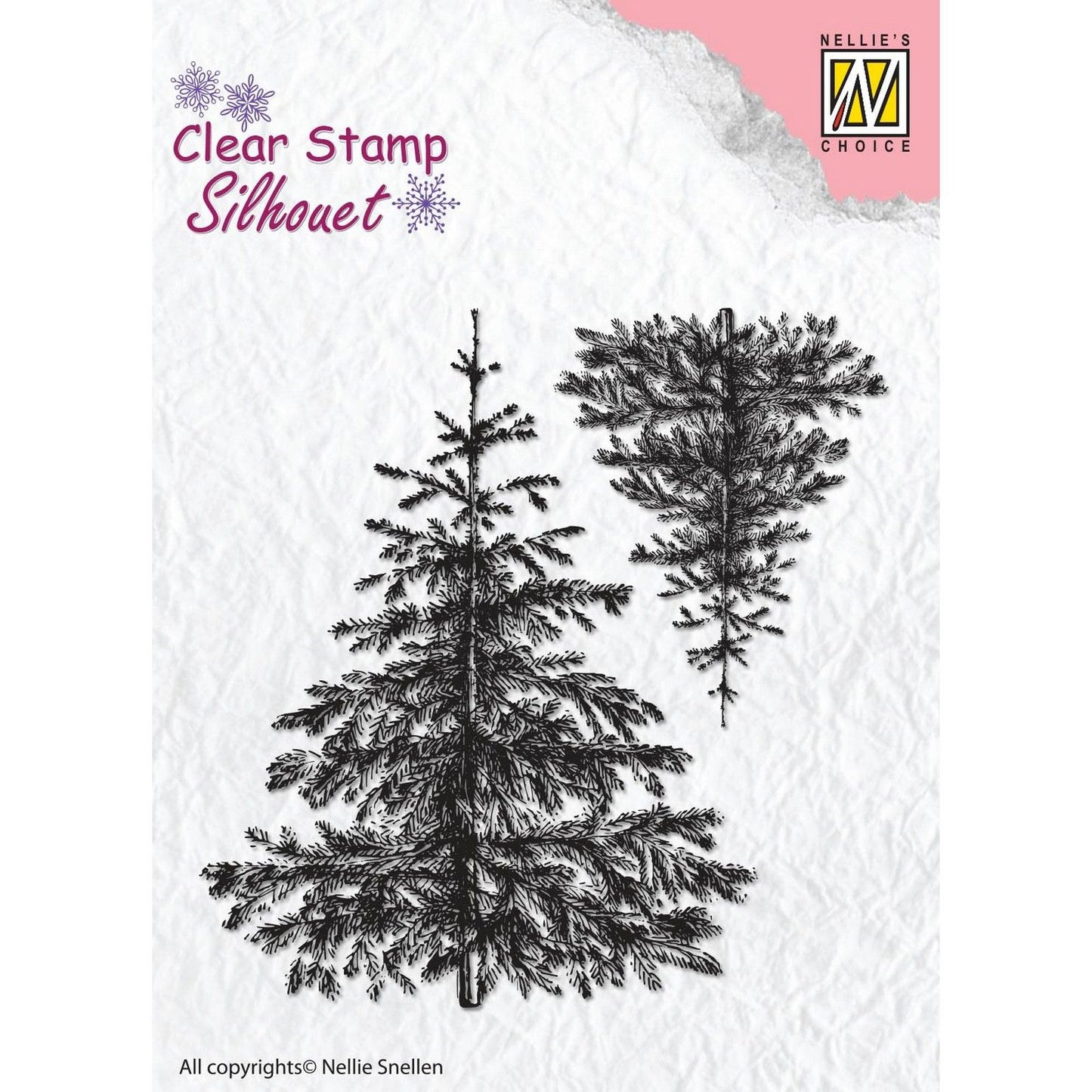 La scelta di Nellie • timbri trasparenti silhouette Natale abete bianco 9x9 cm 2pz.