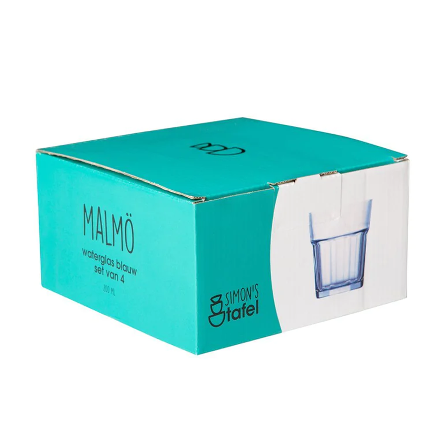 Simon's bicchiere acqua da tavola Malmö blu 200ml 4 pezzi