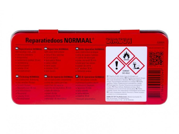 reparatiedoos Normaal 8 x 6 cm aluminium rood 10-delig