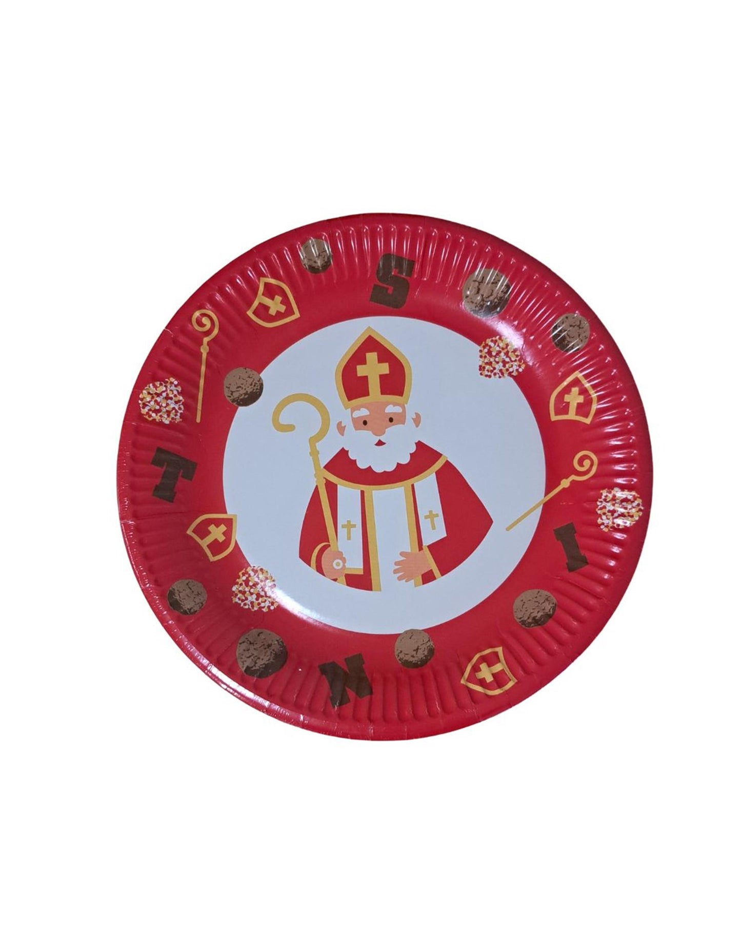 Platos Sinterklaas cartón rojo ø23cm