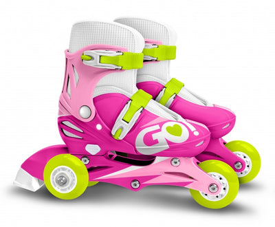 Skids Control de patines en línea Tamaño blanco rosa ajustable 27-30