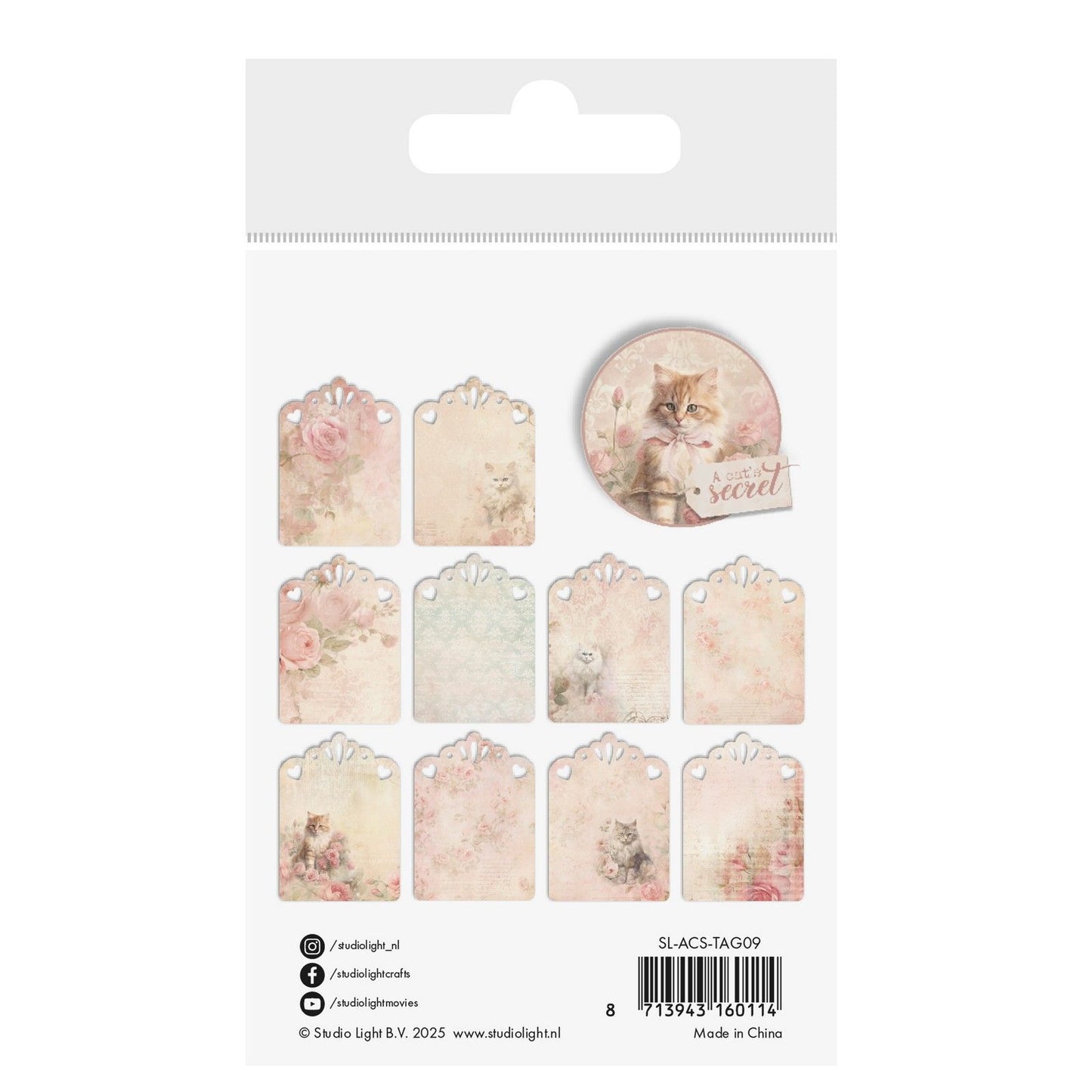 Studio light • a cat's secret tags atc paper 250gsm