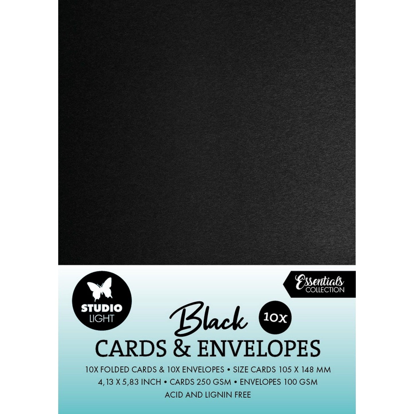 Luz de estudio • consumibles tarjetas sobres negro a6