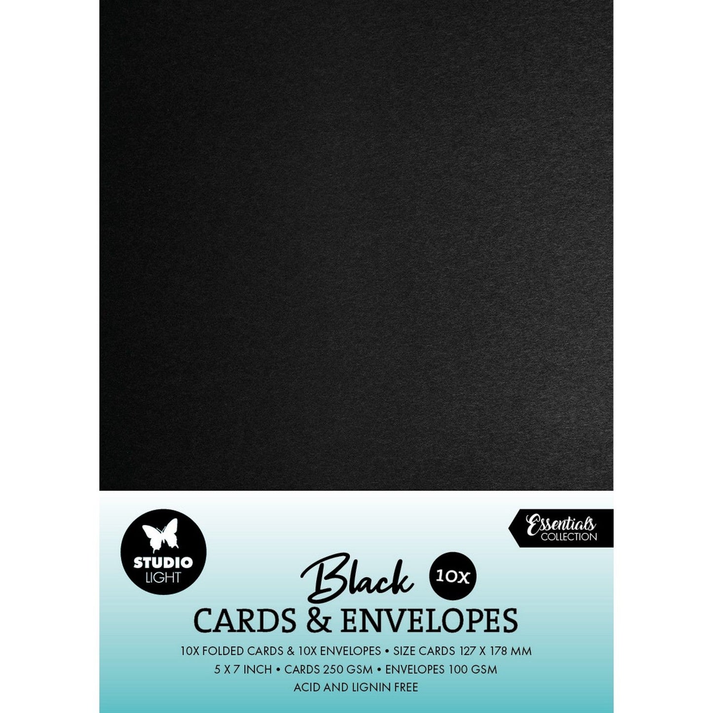 Studio light • buste per biglietti nere 12,70x17,78 cm