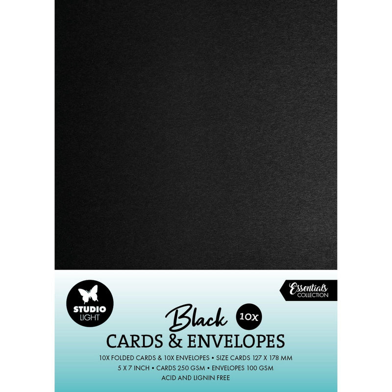 Studio light • cards envelopes black 12,70x17,78cm