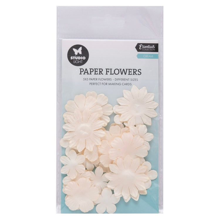 Luz de estudio • flores de papel 25ud crema