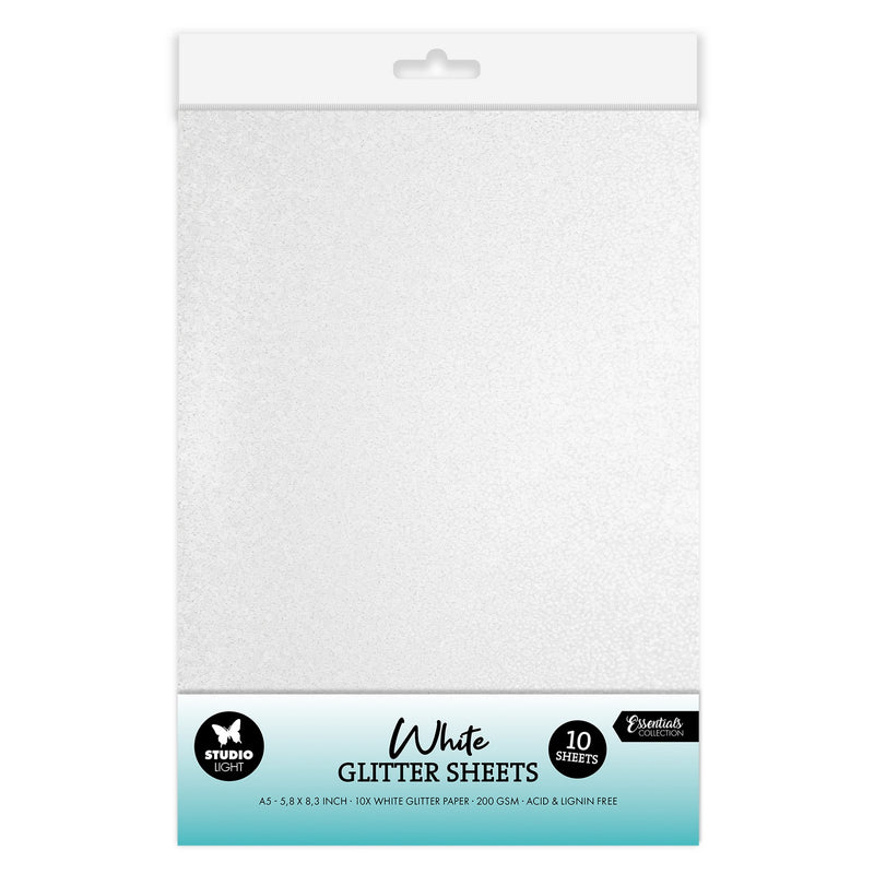 Studio light • fogli glitter essenziali bianchi da 250 g/m²