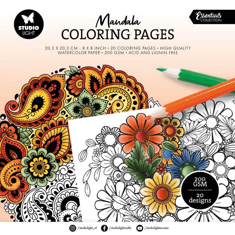Studio luce • elementi essenziali da colorare mandala