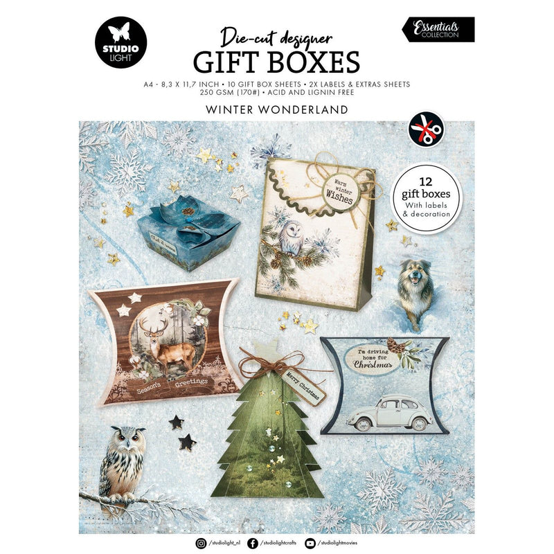 Luz de estudio • elementos esenciales cajas de regalo de bricolaje país de las maravillas invernal