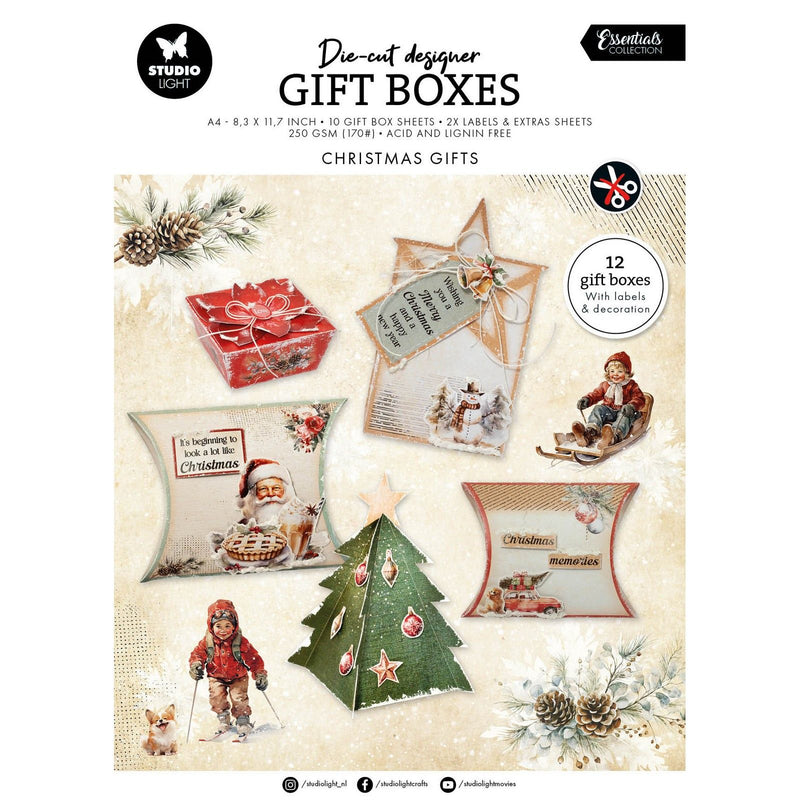 Luce da studio • elementi essenziali scatole regalo fai da te regali di Natale