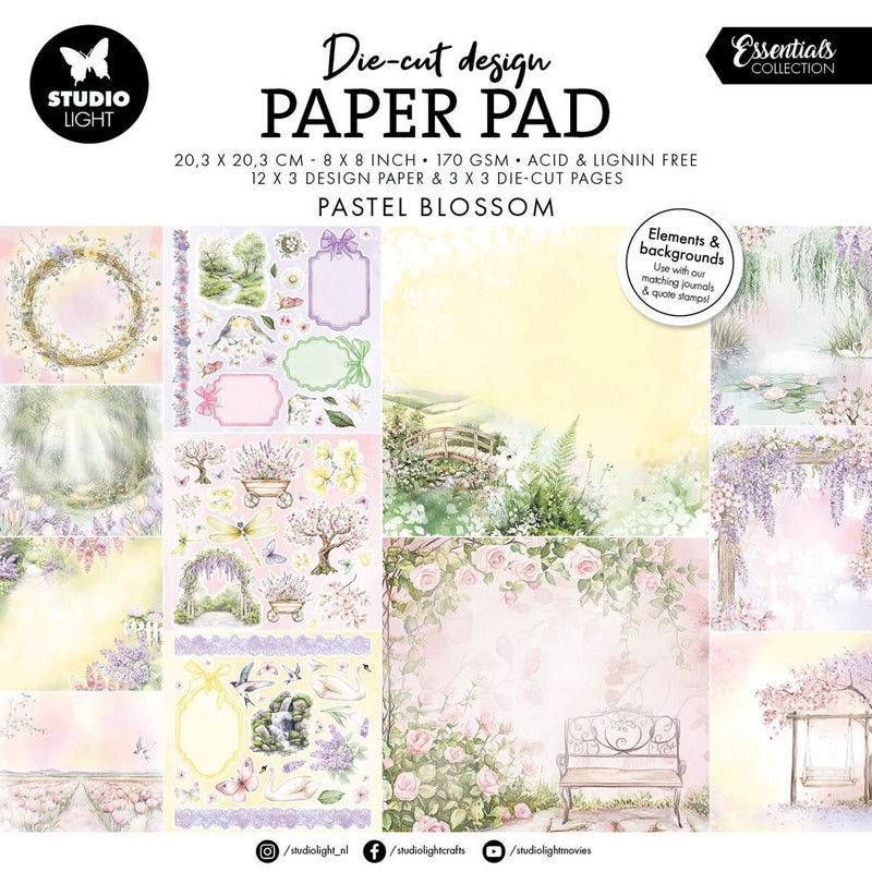 Luz de estudio • Essentials Bloc de papel de diseño Elementos de papel Flor pastel