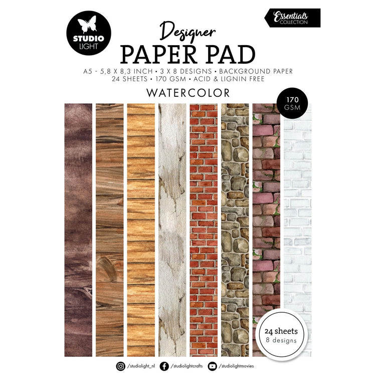 Luz de estudio • Essentials bloc de papel de diseño acuarela
