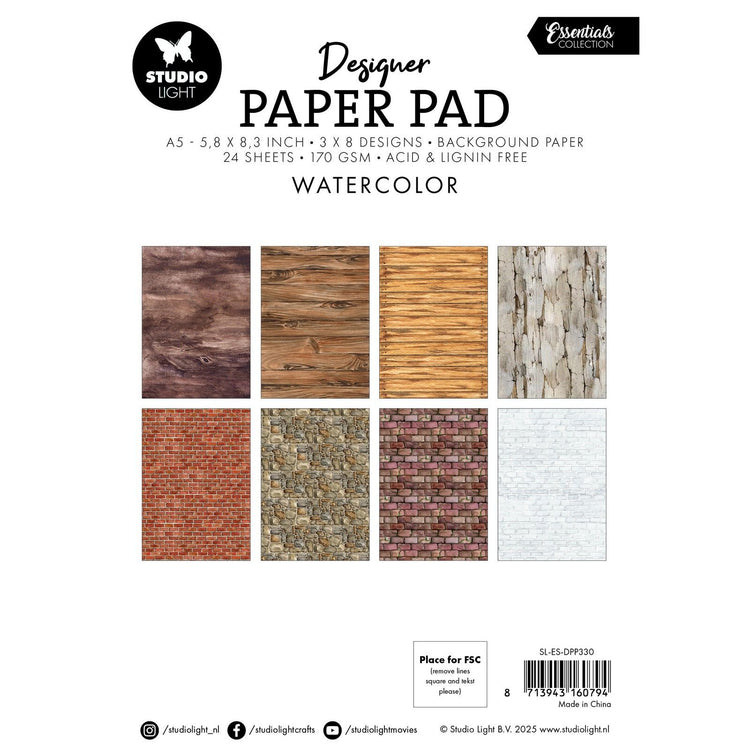 Luz de estudio • Essentials bloc de papel de diseño acuarela