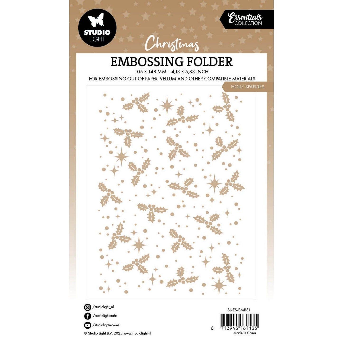 Luz de estudio • carpeta de estampado Essentials Holly Sparkles