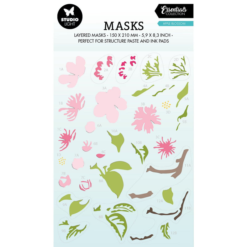 Luce da studio • stencil maschera essenziale fiori primaverili