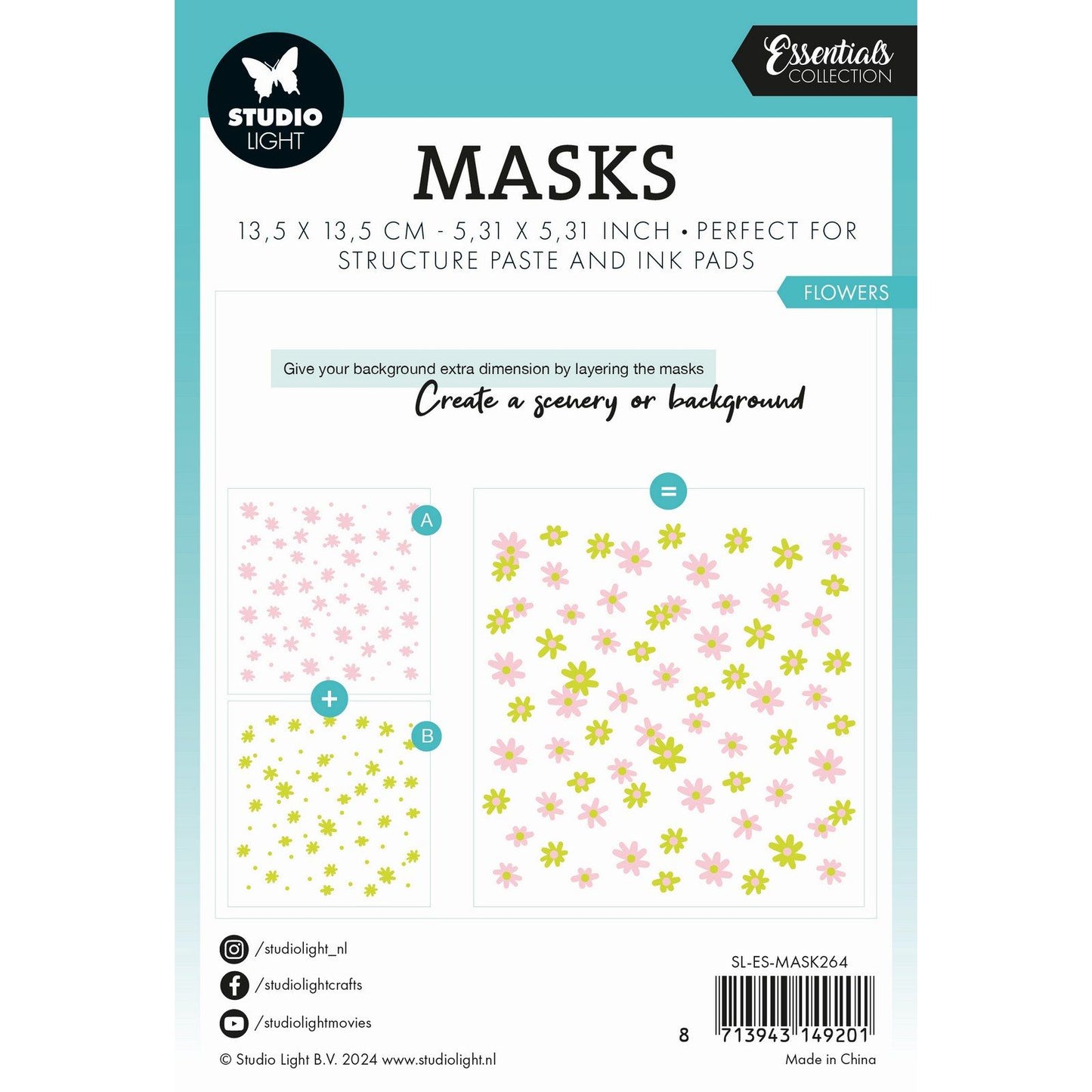 Luce da studio • fiori stencil maschera essenziale