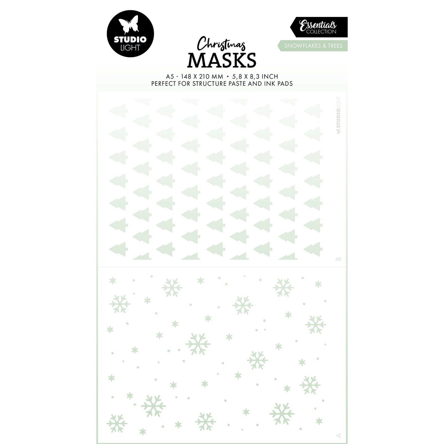 Luz de estudio • máscara esencial copos de nieve árboles