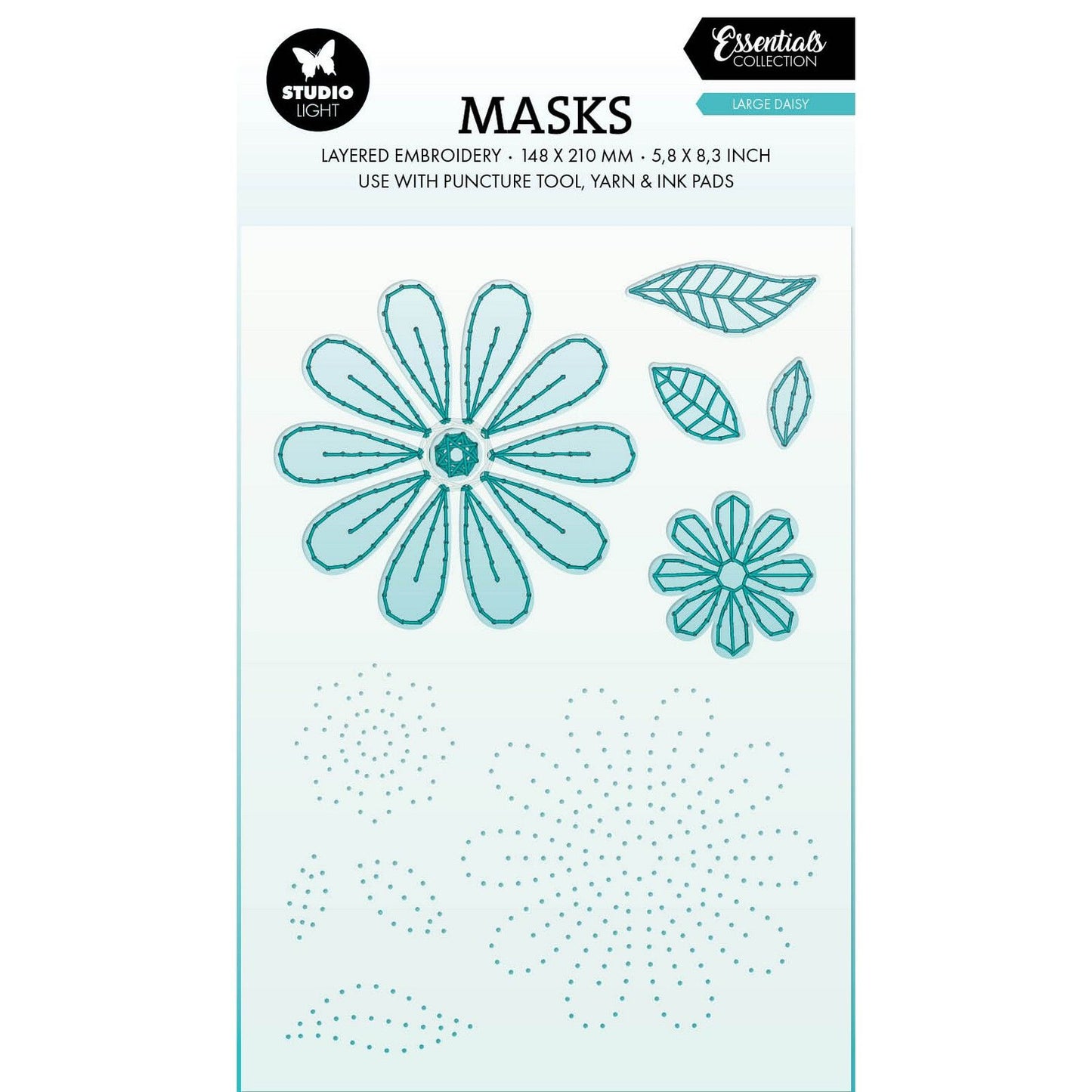 Luce da studio • ricamo maschera essenziale - grande margherita