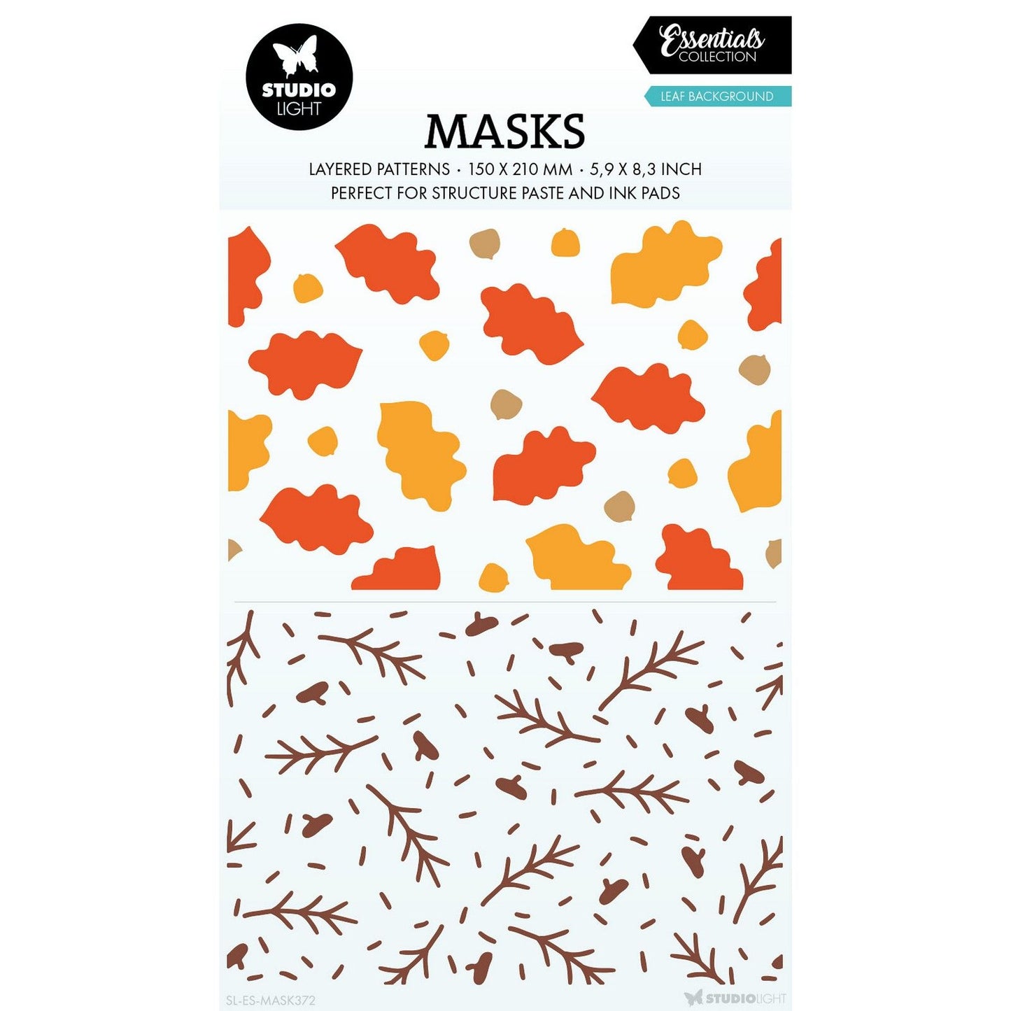 Studio luce • elementi essenziali maschera sfondo foglia