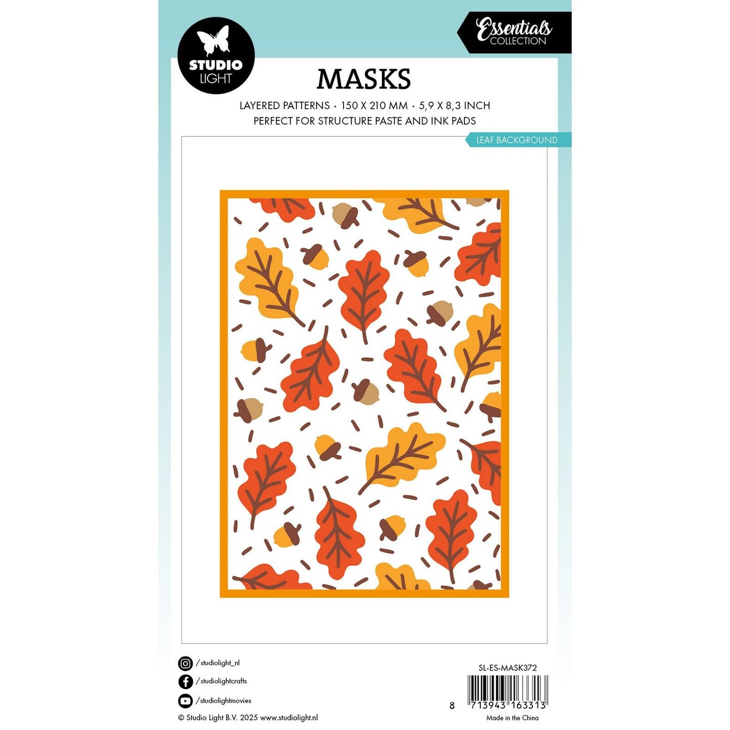 Studio luce • elementi essenziali maschera sfondo foglia