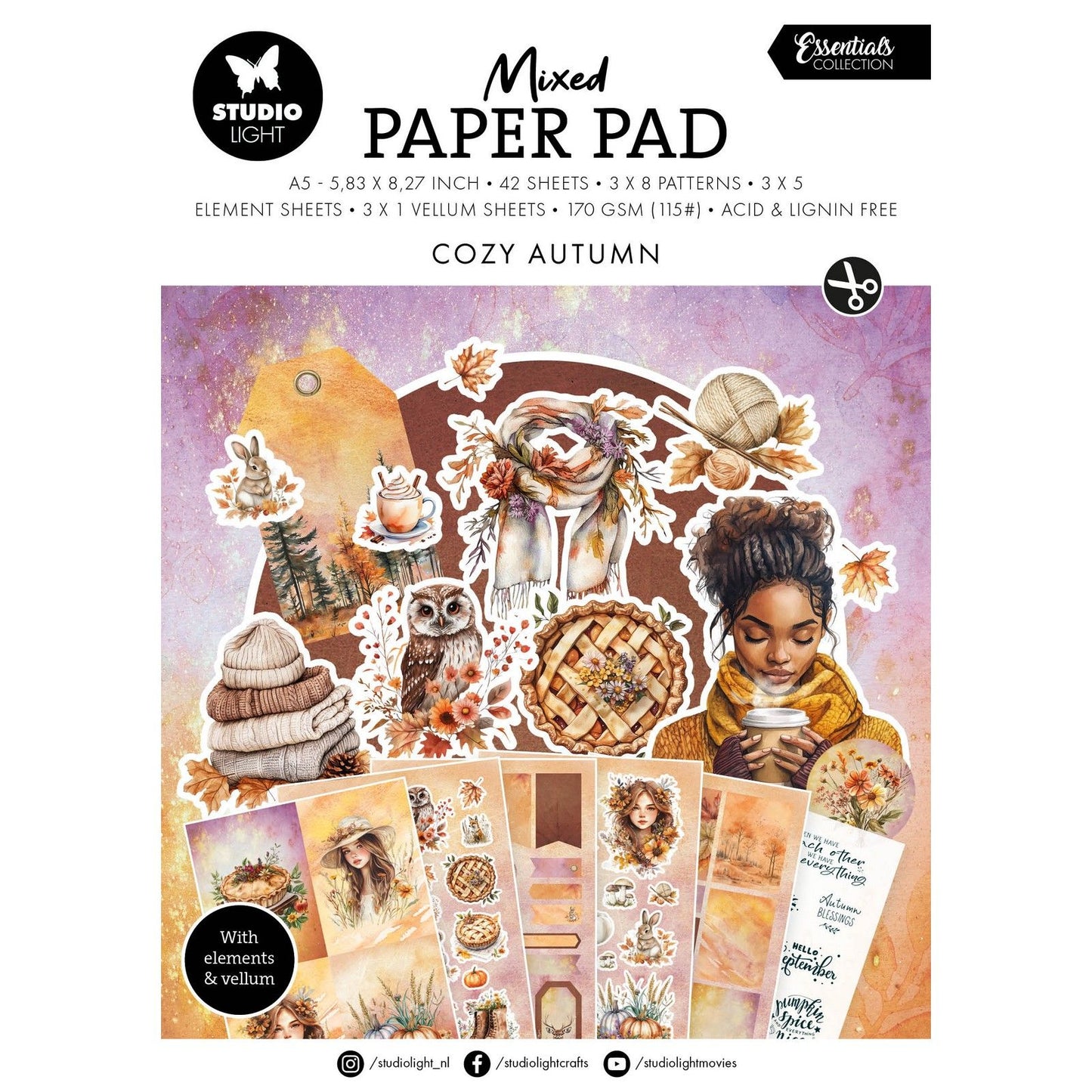 Luz de estudio • bloc de papel mixto esenciales otoño