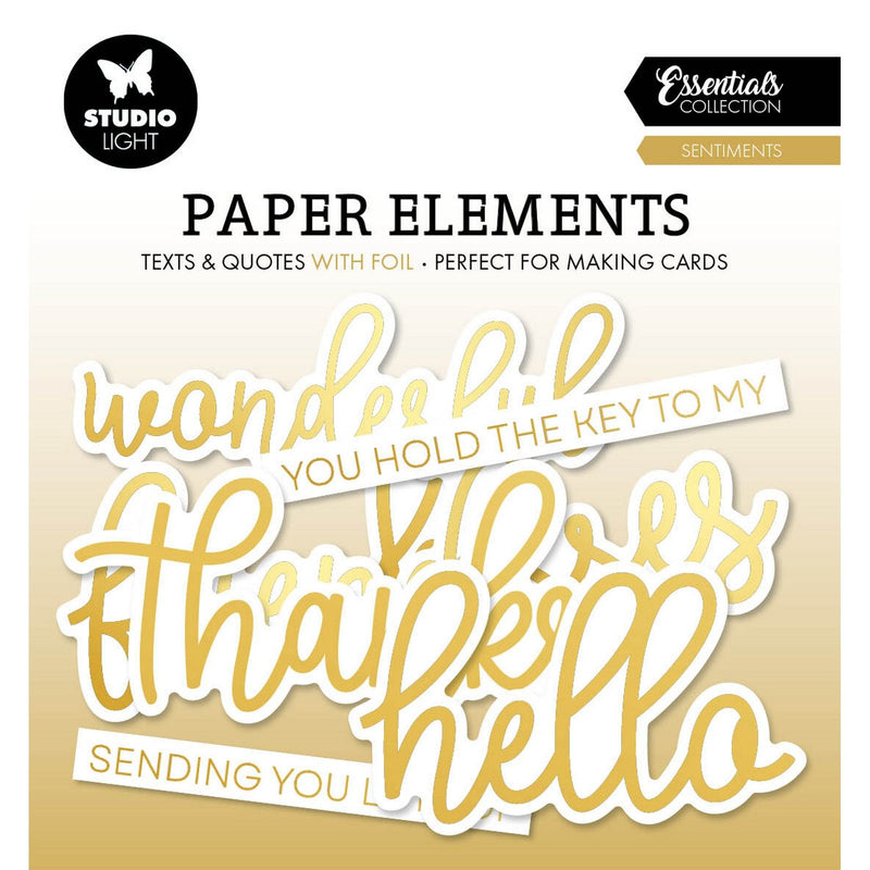 Luce da studio • elementi essenziali in carta sentimenti lamina d'oro