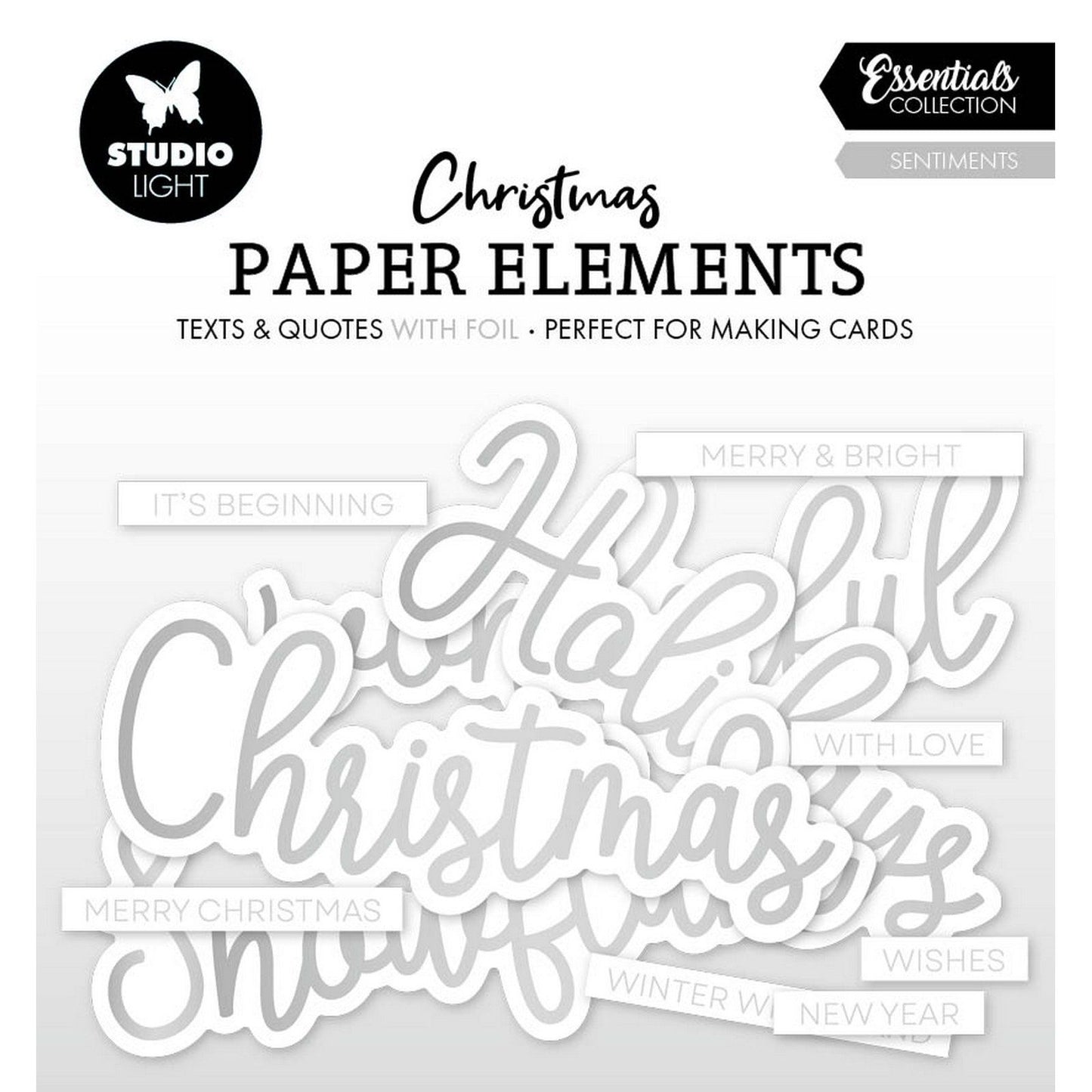 Luz de estudio • elementos esenciales de papel sentimientos plateados