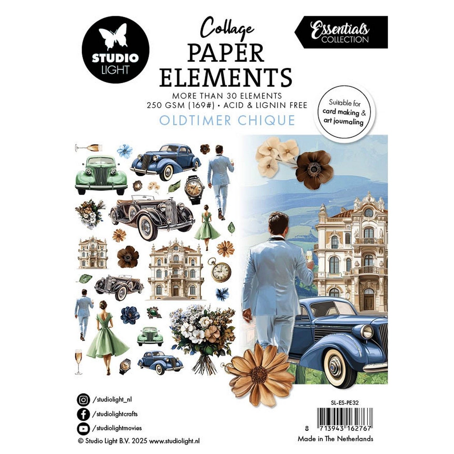 Luz de estudio • elementos esenciales de papel estilo antiguo y elegante