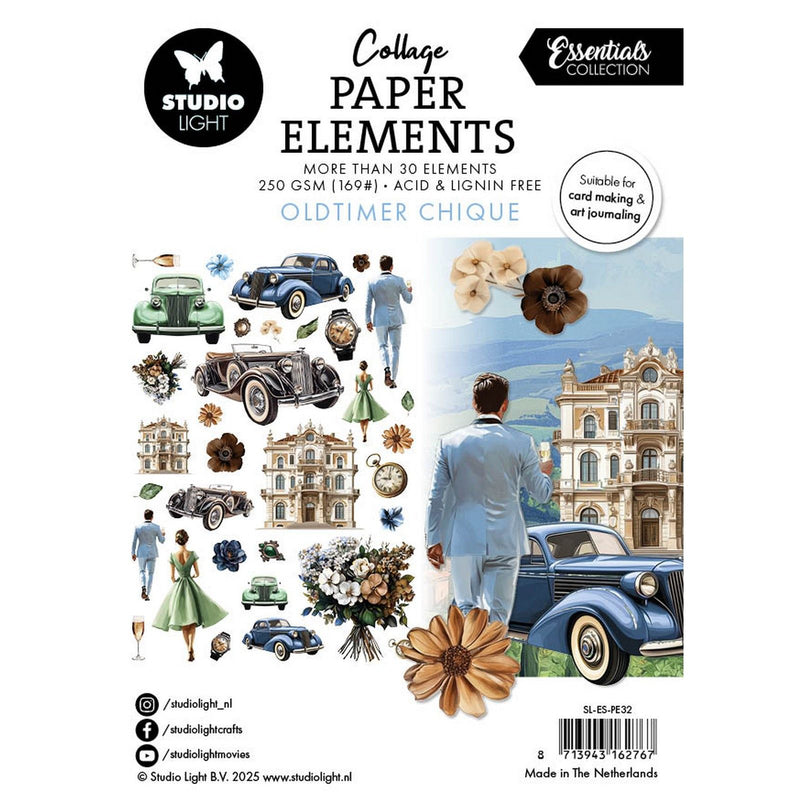 Lampada da studio • elementi essenziali in carta chic d'epoca