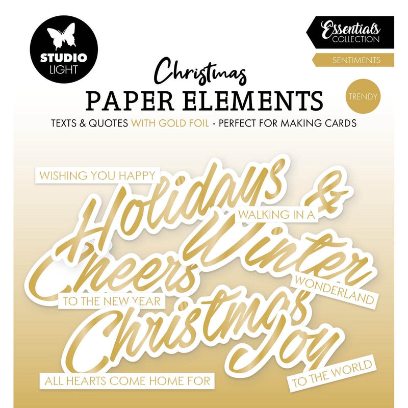 Studio light • essentials paper elements gold sentiments trendy