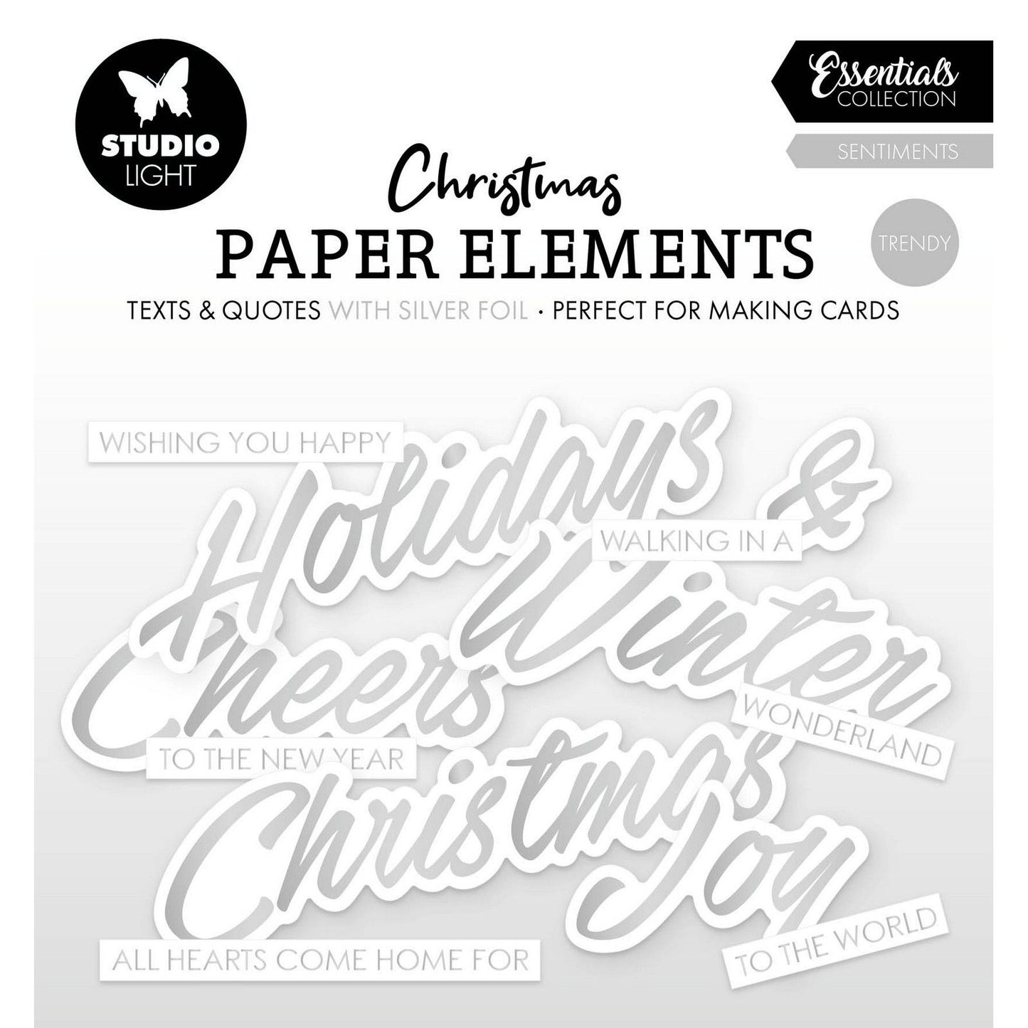 Luz de estudio • elementos esenciales de papel plata sentimientos de moda