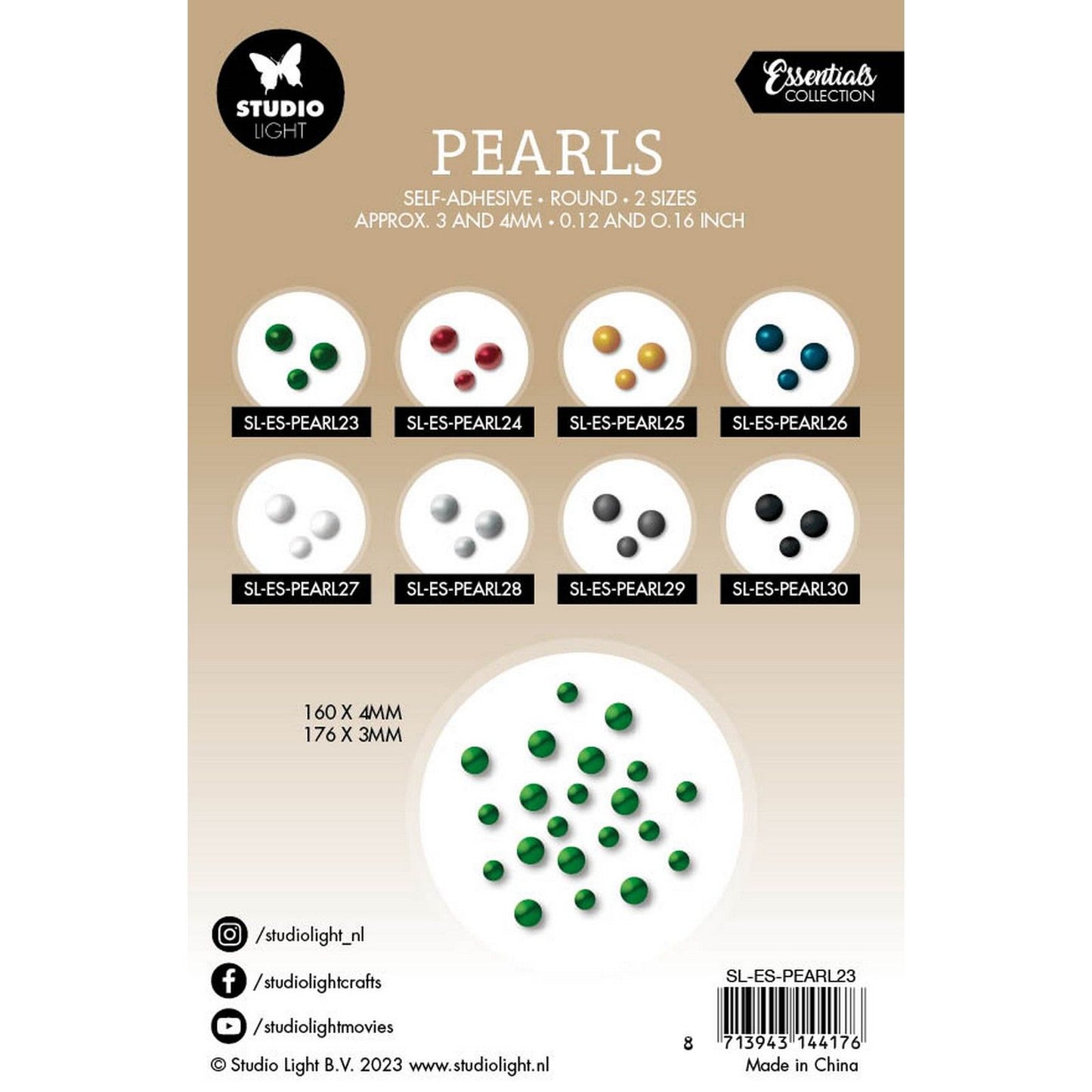 Lámpara de estudio • Essentials perlas autoadhesivas verde