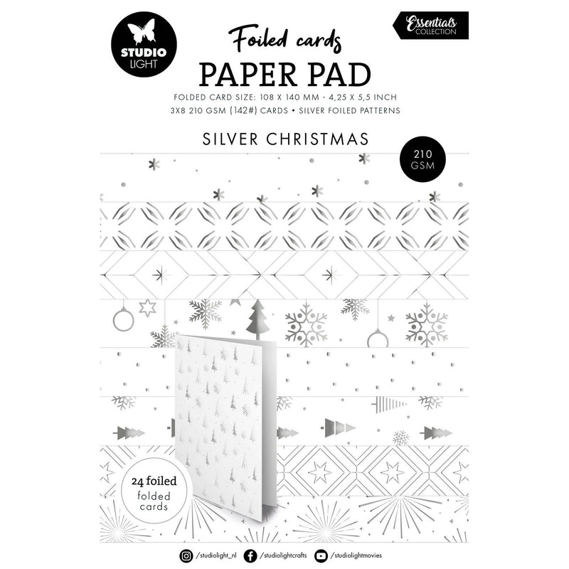Studio light • essentials foiled cards silver patterns